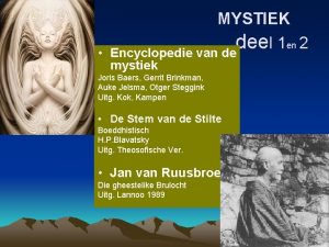 MYSTIEK deel 1 en 2 Encyclopedie van de