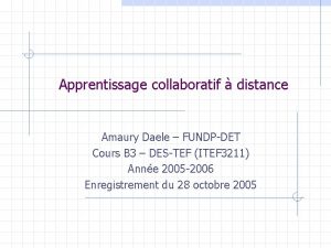 Apprentissage collaboratif à distance