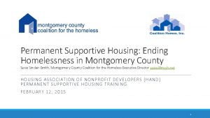 Permanent Supportive Housing Ending Homelessness in Montgomery County