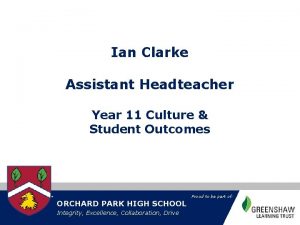 Ian Clarke Assistant Headteacher Year 11 Culture Student