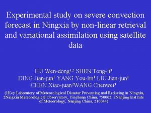 Experimental study on severe convection forecast in Ningxia