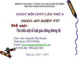 PHNG GIO DC V O TO QUN HON