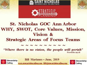 St Nicholas GOC Ann Arbor WHY SWOT Core