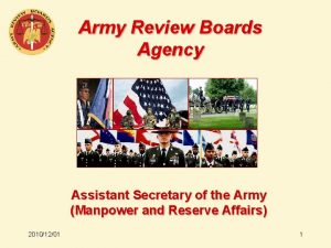 Army Review Boards Agency Assistant Secretary of the