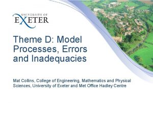 Theme D Model Processes Errors and Inadequacies Mat