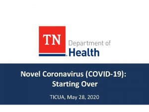 Novel Coronavirus COVID19 Starting Over TICUA May 28