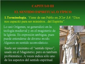 CAPITULO III EL SENTIDO ESPIRITUAL O TPICO 1
