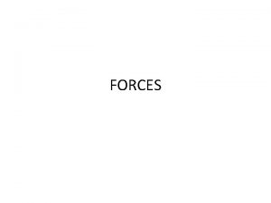 FORCES FORCES Force is a vector quantity and