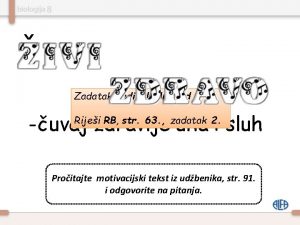 Zadatak individualni rad uvaj zdravlje uha i sluh