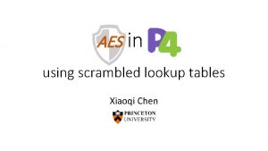 AES in P 4 using scrambled lookup tables