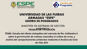 UNIVERSIDAD DE LAS FUERAS ARMADAS ESPE CENTRO DE