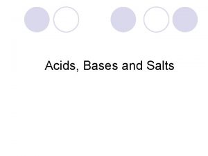Acids Bases and Salts Characteristics of Acids l