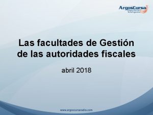 Las facultades de Gestin de las autoridades fiscales