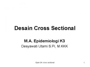 Desain Cross Sectional M A Epidemiologi K 3