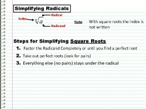 What is the index of a radical