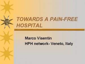 TOWARDS A PAINFREE HOSPITAL Marco Visentin HPH network