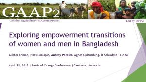 Exploring empowerment transitions of women and men in