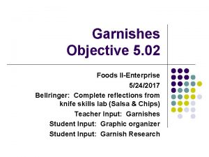 Garnishes Objective 5 02 Foods IIEnterprise 5242017 Bellringer