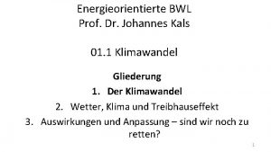 Energieorientierte BWL Prof Dr Johannes Kals 01 1