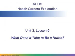 Unit 3 lesson 9 health science