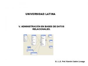 UNIVERSIDAD LATINA V ADMINISTRACIN EN BASES DE DATOS