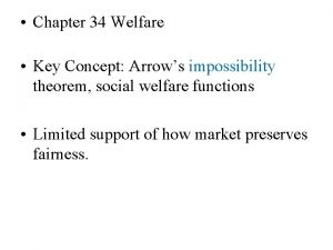 Chapter 34 Welfare Key Concept Arrows impossibility theorem