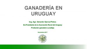 GANADERA EN URUGUAY Ing Agr Gerardo Garca Pintos