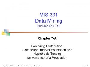MIS 331 Data Mining 20192020 Fall Chapter 7