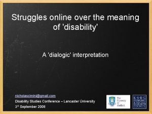 Struggles online over the meaning of disability A