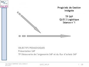 Progiciels de Gestion Intgre TP SAP QLIO 2