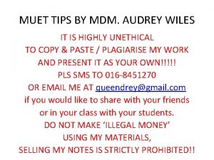 Tips for muet