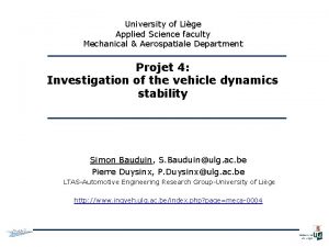 University of Lige Applied Science faculty Mechanical Aerospatiale