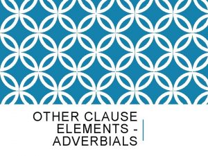 Optional adverbials