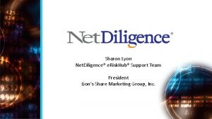 Sharon Lyon Net Diligence e Risk Hub Support