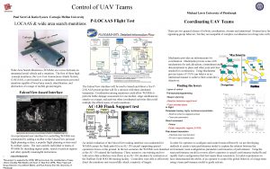 Control of UAV Teams Michael Lewis University of