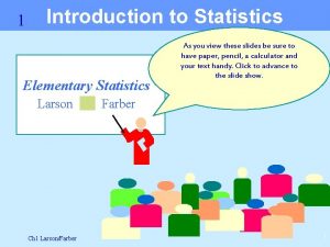 Introduction to elementary statistics