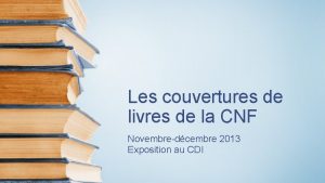 Les couvertures de livres de la CNF Novembredcembre