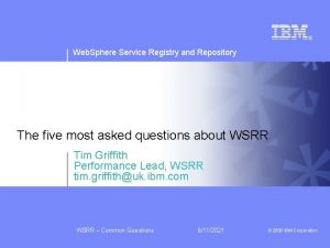 Web Sphere Service Registry and Repository The five