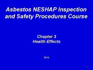 Asbestos NESHAP Inspection and Safety Procedures Course Chapter