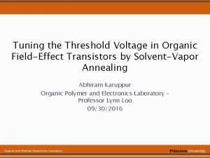 Tuning the Threshold Voltage in Organic FieldEffect Transistors