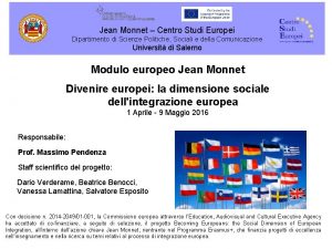 Jean Monnet Centro Studi Europei Dipartimento di Scienze