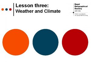 Lesson three Weather and Climate Weather and Climate