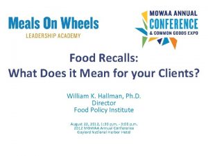 Food Recalls What Does it Mean for your