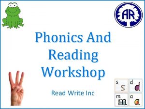 Phonics And Reading Workshop Read Write Inc Introduction