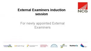 External Examiners induction session For newly appointed External