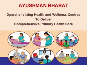 AYUSHMAN BHARAT Operationalizing Health and Wellness Centres To