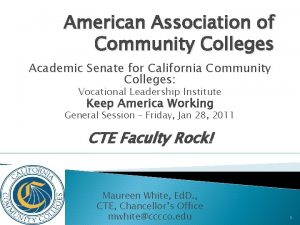 American Association of Community Colleges Academic Senate for