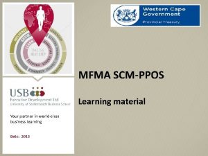 MFMA SCMPPOS Learning material Your partner in worldclass