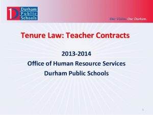Tenure Law Teacher Contracts 2013 2014 Office of