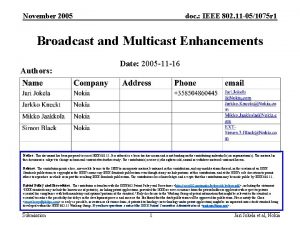 November 2005 doc IEEE 802 11 051075 r